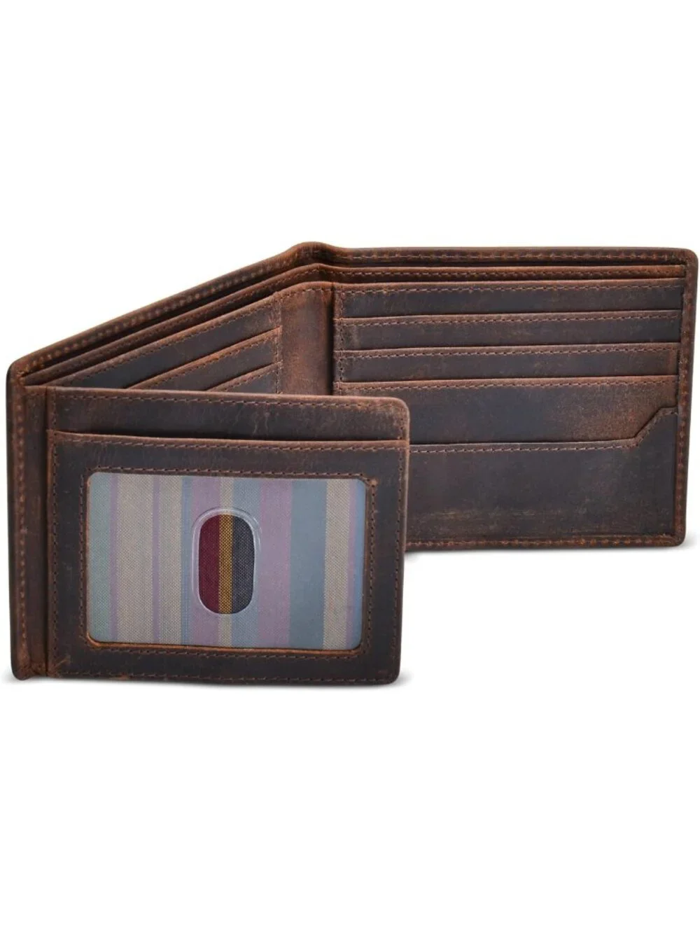 Men's RFID Blocking Leather Wallet | Full Grain Crazy Horse | 2 ID Windows